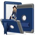 3 in 1 Honeycomb Silicone + PC Shockproof Protective Case with Holder For iPad 4 / 3 / 2(Navy Blue + Dark Grey) - 1