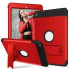 3 in 1 Honeycomb Silicone + PC Shockproof Protective Case with Holder For iPad 9.7 2018 / 2017(Red + Black) - 1