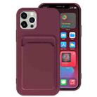 For iPhone 13 mini TPU + Flannel Lining Shockproof Case with Card Slots (Dark Purple) - 1