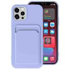 For iPhone 13 mini TPU + Flannel Lining Shockproof Case with Card Slots (Light Purple) - 1
