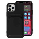 For iPhone 13 TPU + Flannel Lining Shockproof Case with Card Slots(Black) - 1