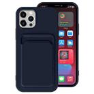 For iPhone 13 TPU + Flannel Lining Shockproof Case with Card Slots(Blue) - 1