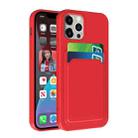 For iPhone 13 TPU + Flannel Lining Shockproof Case with Card Slots(Red) - 3