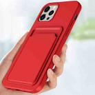 For iPhone 13 TPU + Flannel Lining Shockproof Case with Card Slots(Red) - 5