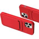 For iPhone 13 TPU + Flannel Lining Shockproof Case with Card Slots(Red) - 6