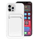For iPhone 13 TPU + Flannel Lining Shockproof Case with Card Slots(White) - 1