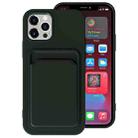 For iPhone 13 TPU + Flannel Lining Shockproof Case with Card Slots(Dark Green) - 1