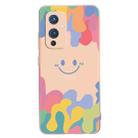 For OnePlus 9 Painted Smiley Face Pattern Liquid Silicone Shockproof Case(Pink) - 1