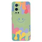 For OnePlus 9 Pro Painted Smiley Face Pattern Liquid Silicone Shockproof Case(Green) - 1