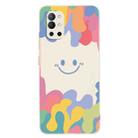 For OnePlus 9R Painted Smiley Face Pattern Liquid Silicone Shockproof Case(White) - 1