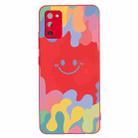 For Samsung Galaxy A02s EU Version Painted Smiley Face Pattern Liquid Silicone Shockproof Case(Red) - 1