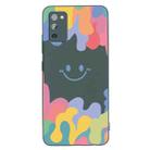 For Samsung Galaxy A02s EU Version Painted Smiley Face Pattern Liquid Silicone Shockproof Case(Dark Green) - 1