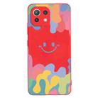 For Xiaomi Mi 11 Painted Smiley Face Pattern Liquid Silicone Shockproof Case(Red) - 1