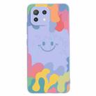 For Xiaomi Mi 11 Pro Painted Smiley Face Pattern Liquid Silicone Shockproof Case(Purple) - 1