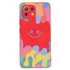 For Xiaomi Mi 11 Pro Painted Smiley Face Pattern Liquid Silicone Shockproof Case(Red) - 1