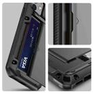 For iPhone 13 Pro Shockproof Heavy Duty Armor Protective Case with Slide Multi-Card Slot (Black) - 6