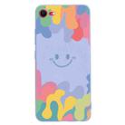 For iPhone SE 2022 / SE 2020 / 8 / 7 Painted Smiley Face Pattern Liquid Silicone Shockproof Case(Purple) - 1