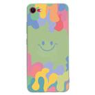 For iPhone SE 2022 / SE 2020 / 8 / 7 Painted Smiley Face Pattern Liquid Silicone Shockproof Case(Green) - 1