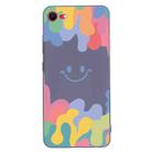For iPhone SE 2022 / SE 2020 / 8 / 7 Painted Smiley Face Pattern Liquid Silicone Shockproof Case(Dark Grey) - 1