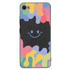 For iPhone SE 2022 / SE 2020 / 8 / 7 Painted Smiley Face Pattern Liquid Silicone Shockproof Case(Black) - 1