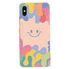 Painted Smiley Face Pattern Liquid Silicone Shockproof Case For iPhone XR(Pink) - 1