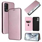 Carbon Fiber Texture Horizontal Flip TPU + PC + PU Leather Case with Card Slot For OPPO Realme GT Master(Pink) - 1