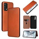 Carbon Fiber Texture Horizontal Flip TPU + PC + PU Leather Case with Card Slot For OPPO Realme GT Master(Brown) - 1