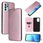 Carbon Fiber Texture Horizontal Flip TPU + PC + PU Leather Case with Card Slot For OPPO Reno6 Z(Pink) - 1