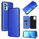 Carbon Fiber Texture Horizontal Flip TPU + PC + PU Leather Case with Card Slot For OPPO Reno6 Z(Blue) - 1