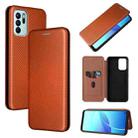 Carbon Fiber Texture Horizontal Flip TPU + PC + PU Leather Case with Card Slot For OPPO Reno6 Z(Brown) - 1