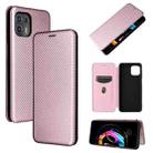 Carbon Fiber Texture Horizontal Flip TPU + PC + PU Leather Case with Card Slot For Motorola Edge 20 Lite(Pink) - 1