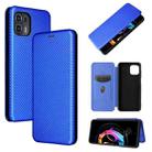 Carbon Fiber Texture Horizontal Flip TPU + PC + PU Leather Case with Card Slot For Motorola Edge 20 Lite(Blue) - 1