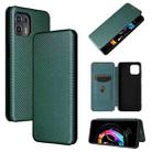 Carbon Fiber Texture Horizontal Flip TPU + PC + PU Leather Case with Card Slot For Motorola Edge 20 Lite(Green) - 1