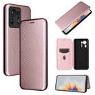 Carbon Fiber Texture Horizontal Flip TPU + PC + PU Leather Case with Card Slot For Xiaomi Mix 4(Pink) - 1