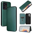 Carbon Fiber Texture Horizontal Flip TPU + PC + PU Leather Case with Card Slot For Xiaomi Mix 4(Green) - 1