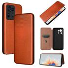 Carbon Fiber Texture Horizontal Flip TPU + PC + PU Leather Case with Card Slot For Xiaomi Mix 4(Brown) - 1