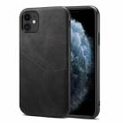 For iPhone 11 Skin Feel PU + TPU Protective Case with Card Slot (Black) - 1