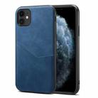 For iPhone 11 Skin Feel PU + TPU Protective Case with Card Slot (Blue) - 1