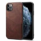 For iPhone 11 Pro Max Skin Feel PU + TPU Protective Case with Card Slot (Brown) - 1