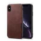 For iPhone X / XS Skin Feel PU + TPU Protective Case with Card Slot(Brown) - 1