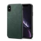 For iPhone X / XS Skin Feel PU + TPU Protective Case with Card Slot(Green) - 1