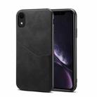 For iPhone XR Skin Feel PU + TPU Protective Case with Card Slot(Black) - 1