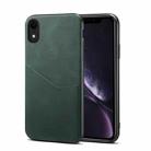 For iPhone XR Skin Feel PU + TPU Protective Case with Card Slot(Green) - 1