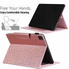 For iPad Pro 12.9 2022 / 2021 / 2020 / 2018 Glitter Powder Horizontal Flip Leather Tablet Case with Holder & Card Slot & Photo Frame & Wallet(Pink) - 6
