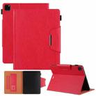 For iPad Pro 12.9 2022 / 2021 / 2020 / 2018 Solid Color Horizontal Flip Leather Tablet Case with Holder & Card Slot & Photo Frame & Wallet(Red) - 1