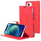 For iPhone 13 mini GOOSPERY BLUE MOON Crazy Horse Texture Horizontal Flip Leather Case with Holder & Card Slot & Wallet (Red) - 1