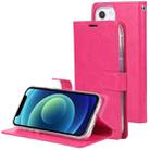 For iPhone 13 mini GOOSPERY BLUE MOON Crazy Horse Texture Horizontal Flip Leather Case with Holder & Card Slot & Wallet (Rose Red) - 1