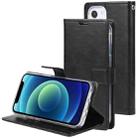 For iPhone 13 mini GOOSPERY BLUE MOON Crazy Horse Texture Horizontal Flip Leather Case with Holder & Card Slot & Wallet (Black) - 1
