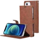 For iPhone 13 GOOSPERY BLUE MOON Crazy Horse Texture Horizontal Flip Leather Case with Holder & Card Slot & Wallet(Brown) - 1