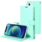 For iPhone 13 GOOSPERY BLUE MOON Crazy Horse Texture Horizontal Flip Leather Case with Holder & Card Slot & Wallet(Mint Green) - 1